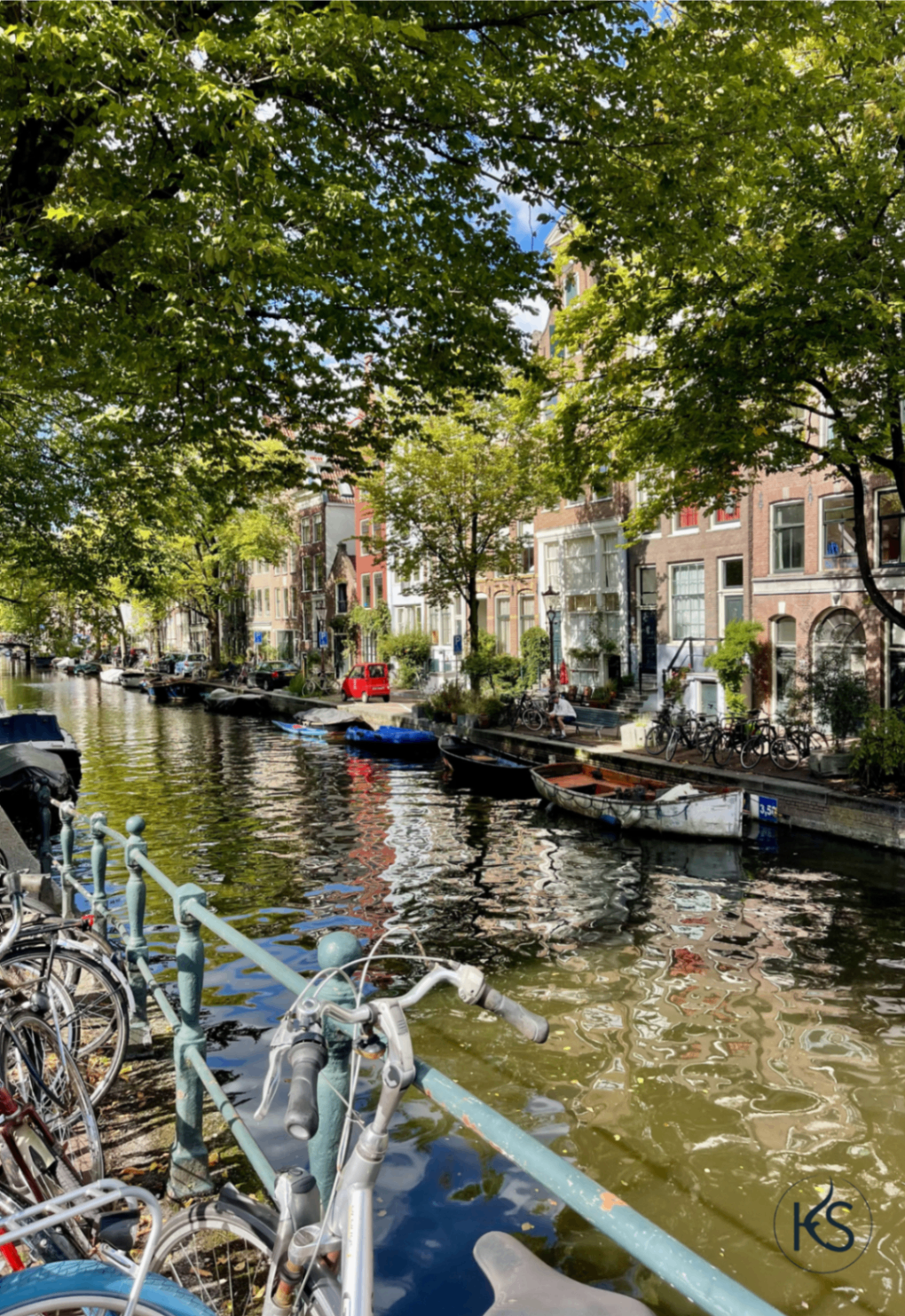Amsterdamo kanalas su dviračiais